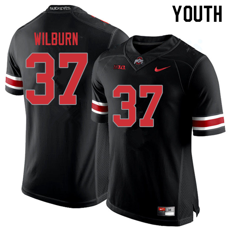 Youth #37 Trayvon Wilburn Ohio State Buckeyes College Football Jerseys Sale-Blackout